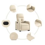 vidaXL Fauteuil inclinable électrique crème tissu