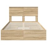 vidaXL Lit de Rangement Chêne Sonoma 120 x 190 cm Bois d'ingénierie