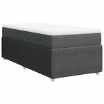 vidaXL Sommier à lattes de lit avec matelas Gris foncé 90x200 cm Tissu