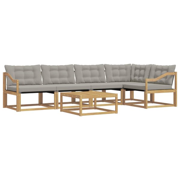 vidaXL Ensemble de canapés d'extérieur 6 pc Blanc et gris clair