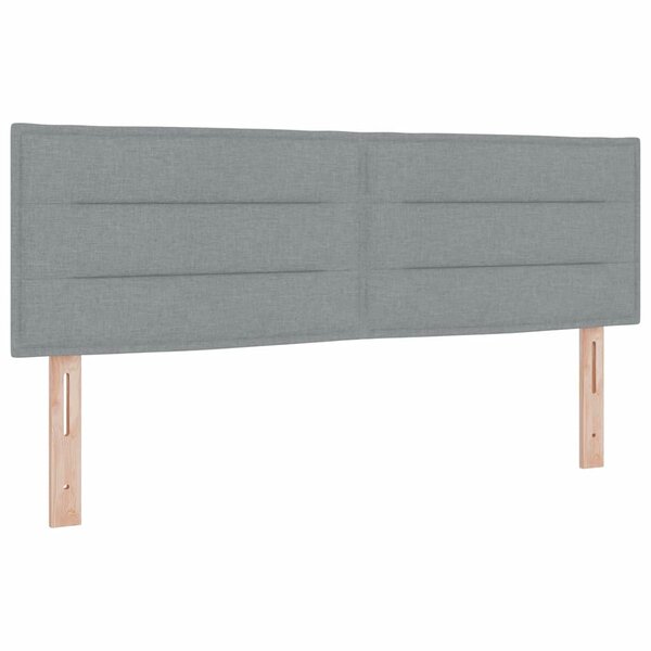 vidaXL Tête de Lit LED Design Lignes Gris Clair 160 cm Tissu