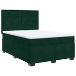 vidaXL Sommier à lattes de lit et matelas Vert foncé 140x190cm Velours