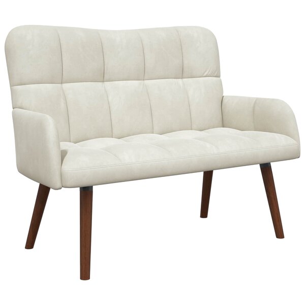 vidaXL Sofa 2 places Crème 115 x 61 x 87 cm Velours