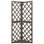 vidaXL Treillis d'angle Gris 50x50x145 cm Bois de sapin massif