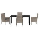 vidaXL Ensemble de salle à manger pour jardin 5 Pièces Gris Poly rotin