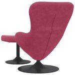 vidaXL Chaise Œuf avec Pouf Bordeaux 63 x 73 x 90 cm Velours