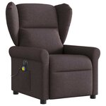 vidaXL Fauteuil de massage inclinable électrique Marron foncé Tissu