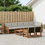 vidaXL Ensemble de canapés d'extérieur 9 pc Naturel et gris clair