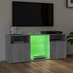 vidaXL Meuble TV avec lumières LED Sonoma gris 120x30x50 cm