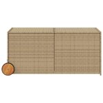 vidaXL Boîte de rangement de jardin et roues mélange beige 283L rotin