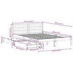 vidaXL Cadre de lit sans matelas blanc 120x190 cm bois de pin massif