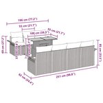 vidaXL Ensemble de canapé de jardin 8 Pièces Gris 100 x 55 x 73 cm