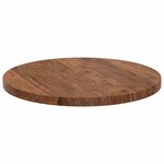 vidaXL Plateau de table Autre Marron foncé Ø 50 x 2.5 cm Chêne massif