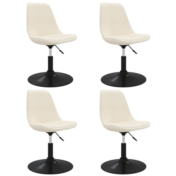 vidaXL Chaises à manger pivotantes lot de 4 Crème Velours