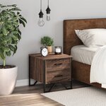 vidaXL Table de chevet chêne marron 40x41x40 cm bois d’ingénierie