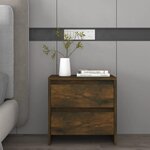 vidaXL Tables de chevet 2Pièces chêne fumé 45x34 5x44 5cm bois ingénierie