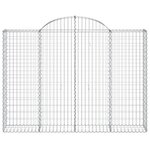 vidaXL Paniers à gabions arqués 6 Pièces 200x30x140/160 cm Fer galvanisé
