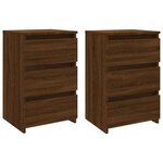 vidaXL Tables de chevet 2Pièces Chêne marron 40x35x62 5cm Bois ingénierie