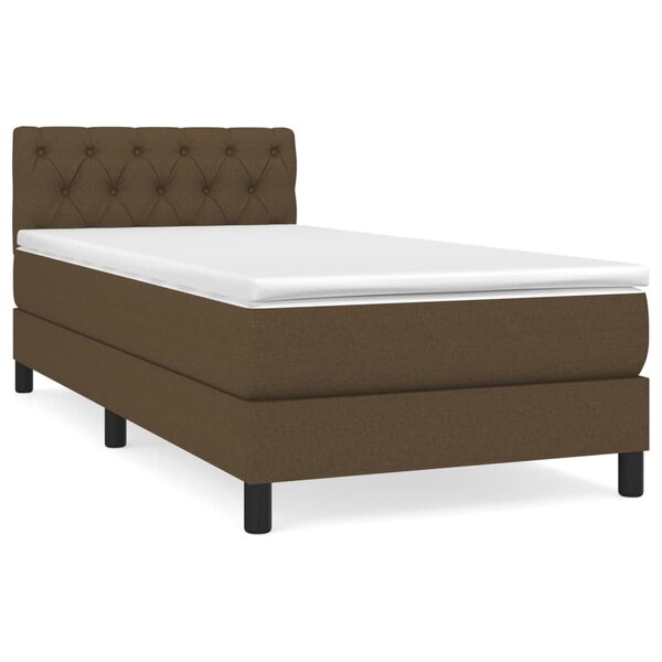 vidaXL Sommier à lattes de lit avec matelas Marron foncé 80x200 cm