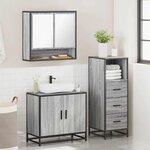 vidaXL Ensemble de meubles de salle de bain 3 Pièces Sonoma gris