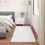 vidaXL Tapis en Fourrure Synthétique de Lapin Olite Blanc 80 x 200 cm