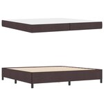 vidaXL Lit à ressorts Marron foncé 200 x 200 cm tissu