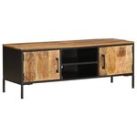 vidaXL Meuble TV 110x35x40 cm bois massif de manguier brut