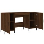 Bureau table poste de travail meuble d'ordinateur informatique étude chêne 140 x 50 x 75 cm bois d'ingénierie brun 02_0023617