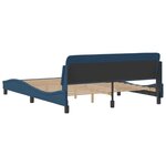 vidaXL Cadre de lit avec tête de lit Bleu 160x200 cm Tissu