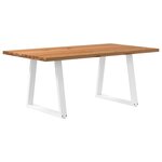 vidaXL Table à manger marron clair bois de chêne massif rectangulaire