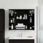 vidaXL Armoire Miroir de Salle de Bain Chêne noir 60 x 14 5 x 50 cm