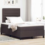 vidaXL Lit à ressorts avec matelas Marron foncé 120 x 190 cm tissu