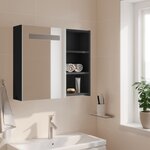 vidaXL Armoire de salle de bain à miroir avec LED gris 60x13x52 cm