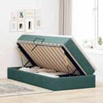 vidaXL Lit avec rangement et matelas Vert foncé 90 x 190 cm Velours