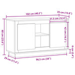 vidaXL Buffet chêne artisanal 102x35x60 cm bois d'ingénierie