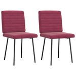 vidaXL Chaises à manger lot de 2 Rouge bordeaux Velours
