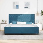 vidaXL Cadre de lit avec tête de lit Bleu foncé 200 x 200 cm Velours