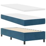 vidaXL Lit à ressorts avec matelas Bleu foncé 80 x 200 cm tissu
