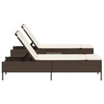 vidaXL Ensemble de chaises longues et coussins 3 Pièces marron poly rotin