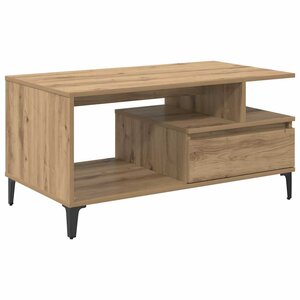 vidaXL Table basse Chêne artisanal 90 x 49 x 45 cm Bois d'ingénierie