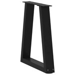 vidaXL Pieds de table basse en V 2 pièces Noir 38 x (42-43 3) cm Acier
