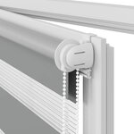 vidaXL Store vénitien zébré 70 9 x 120 cm  largeur du tissu 66 7 cm  gris