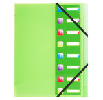 10 Trieurs Crystal - 3 rabats - 8 compartiments - A4 - Couleur aléatoire EXACOMPTA