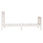 vidaXL Cadre de lit sans matelas blanc bois massif
