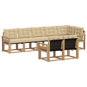 vidaXL Ensemble de canapés d'extérieur 8 pc Blanc et Beige