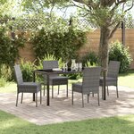 vidaXL Ensemble de Jardin 5 Pièces Gris Poly Rattan