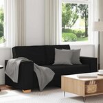 vidaXL Canapé 2 places Noir 140 cm Tissu