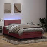 vidaXL Sommier à lattes de lit avec matelas et LED rose 120x210 cm velours