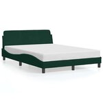 vidaXL Cadre de lit Dover vert foncé 140x190 cm velours