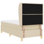 vidaXL Lit à ressorts avec matelas Crème 200 x 90 cm tissu